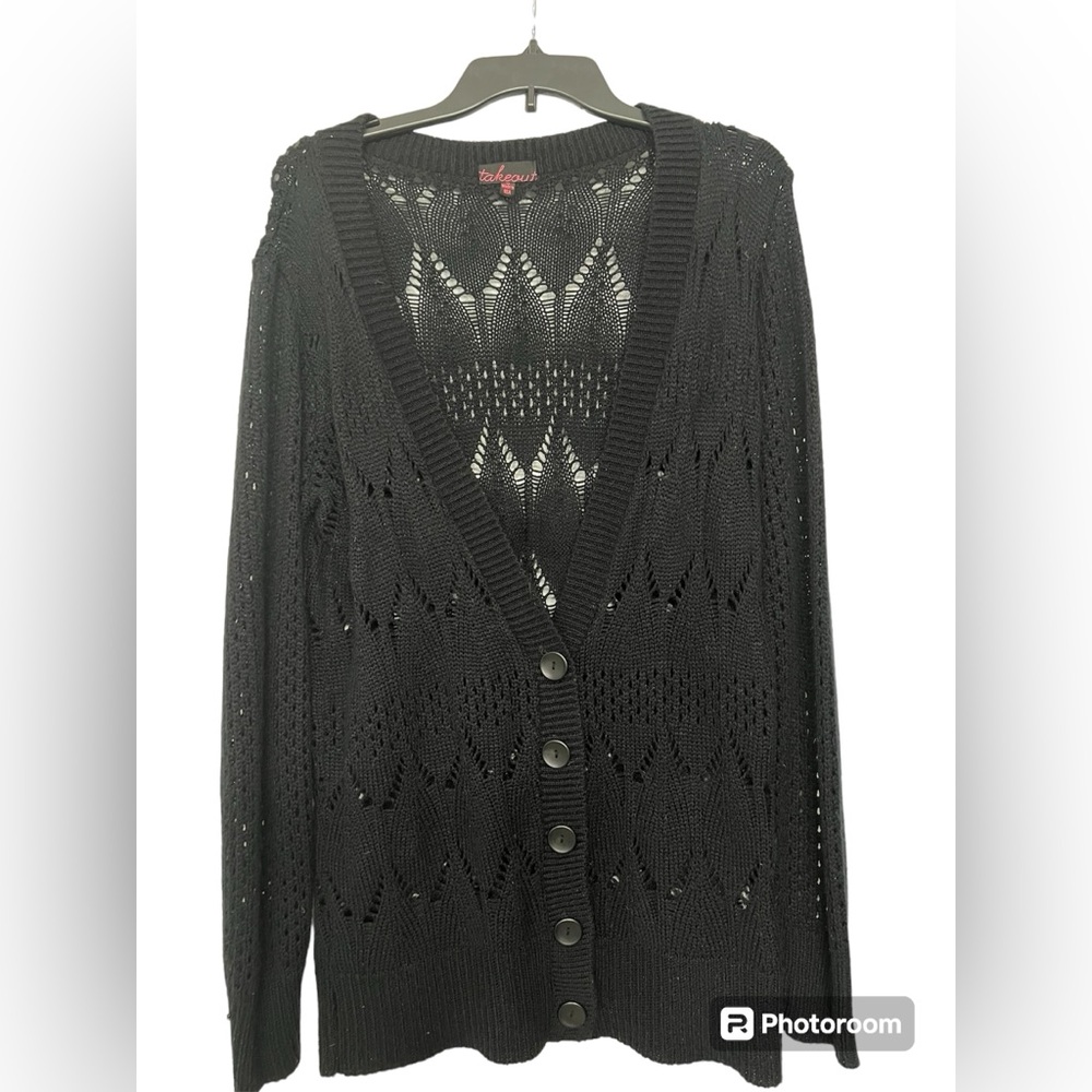 Black knit cardigan